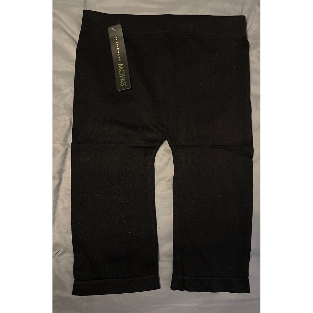 NEW Mopas Black‎ Seamless High Waisted Longer Length Shapewear Shorts, One Size